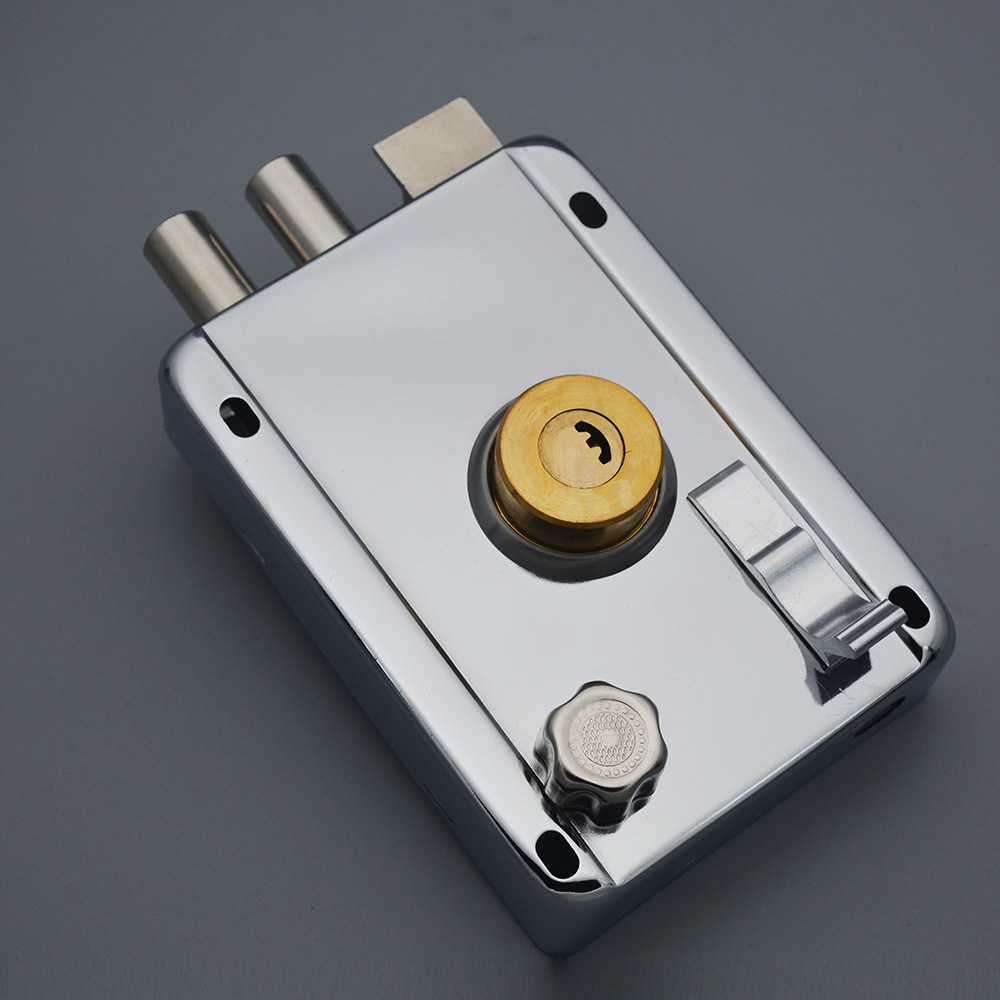 出租屋公寓铁门锁不锈钢月牙铜头防盗室内门锁 9219老式外装门锁