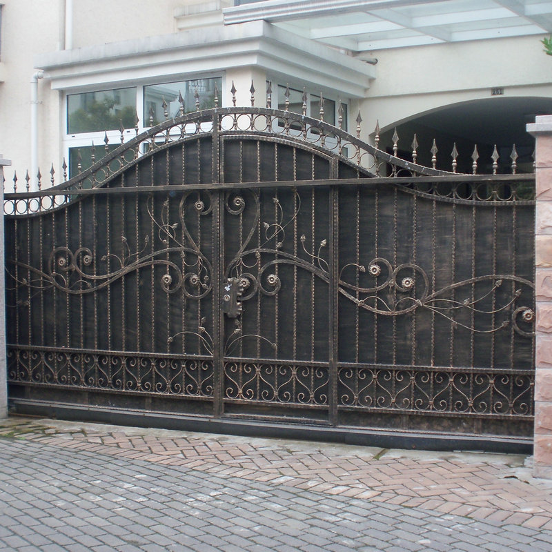 厂家定做 铁艺封板大门 铁艺双开门 防盗铁艺门 欧式别墅铁艺门