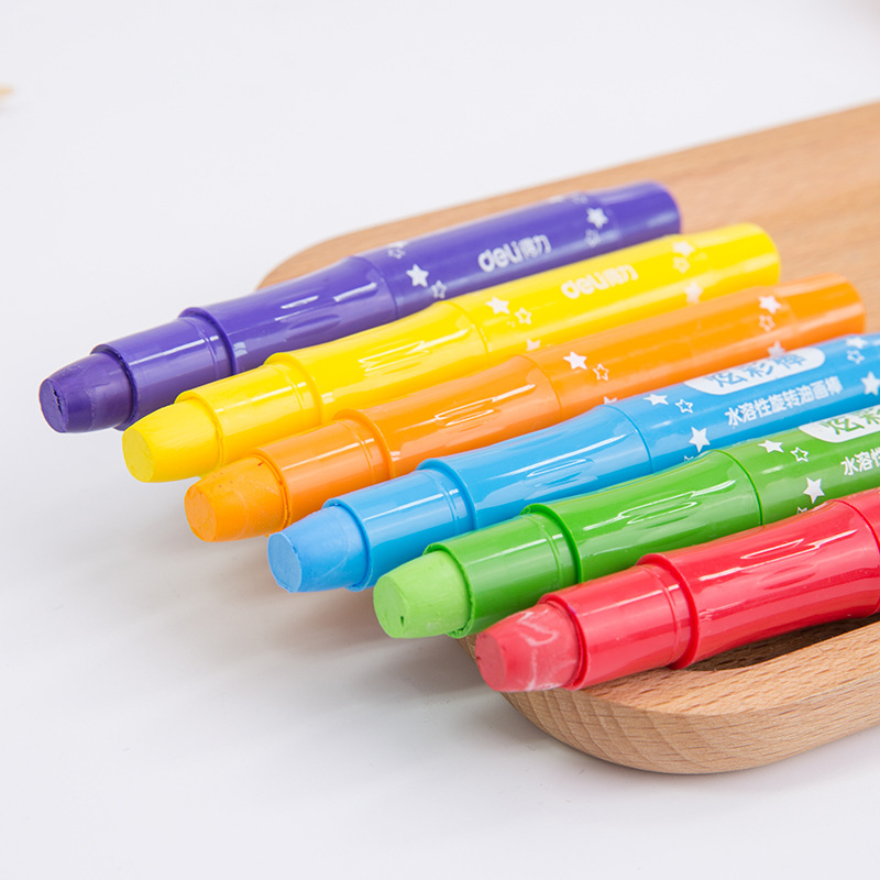 得力72078炫彩油画棒 36色水溶性画笔 儿童美术绘画彩笔 炫彩棒