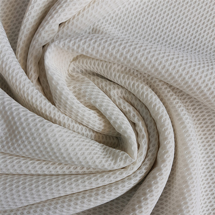 泡泡布圆形孔提花弹力莱卡针织布 四面弹运动服箱包装饰面料 现货