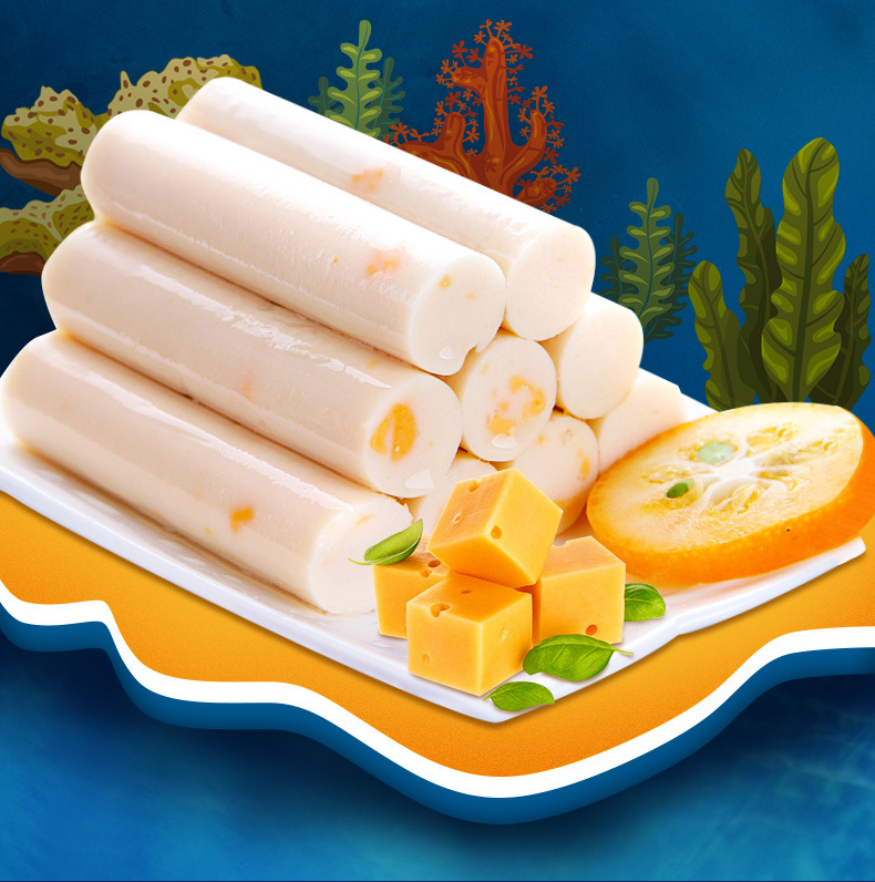 力诚鳕鱼肠20g*25支罐装即食海鲜儿童休闲零食鱼肉肠500giq鳕鱼棒