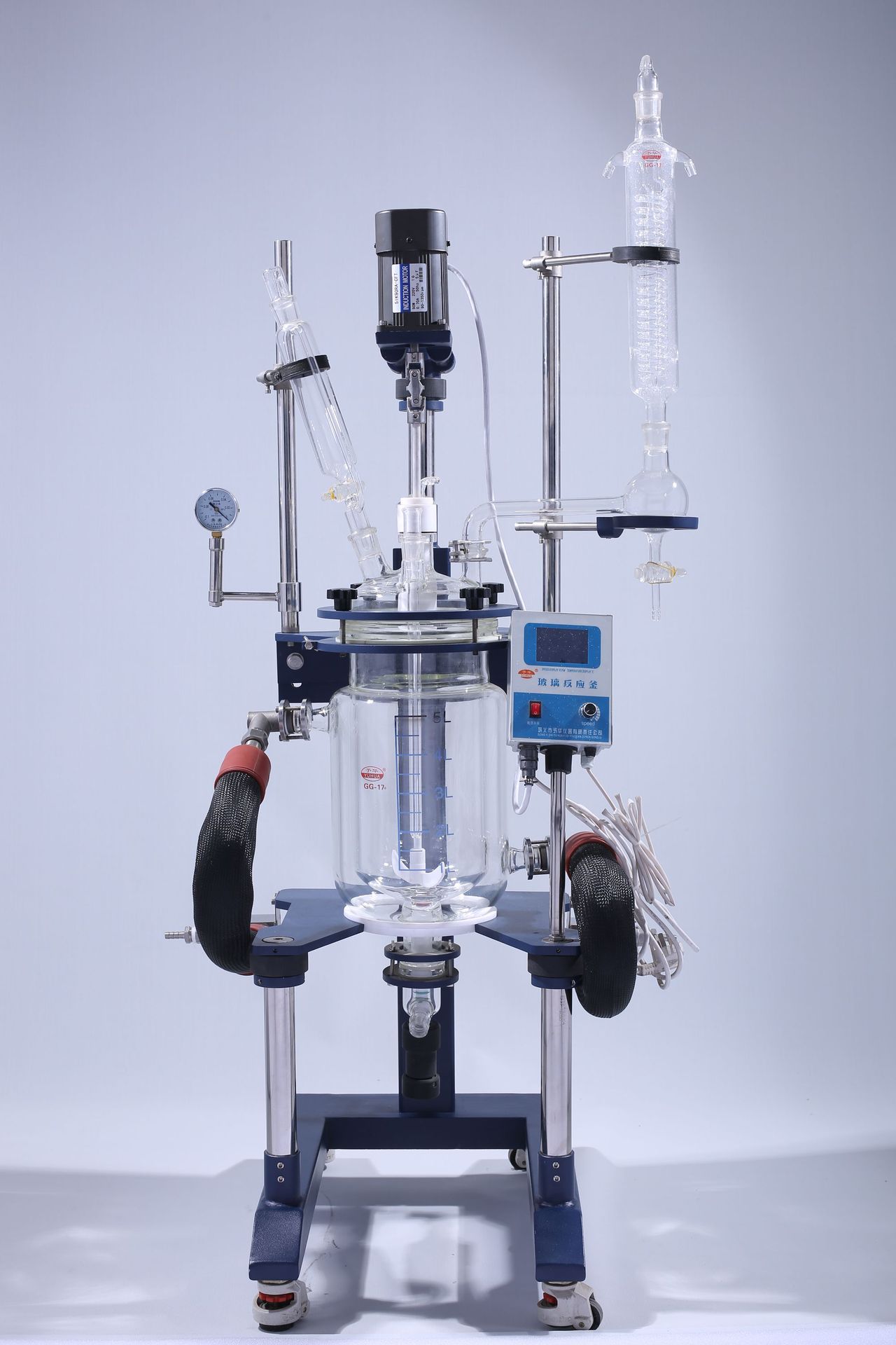 ysft-10l-100l双层玻璃反应釜托盘型防爆双层玻璃变频调速