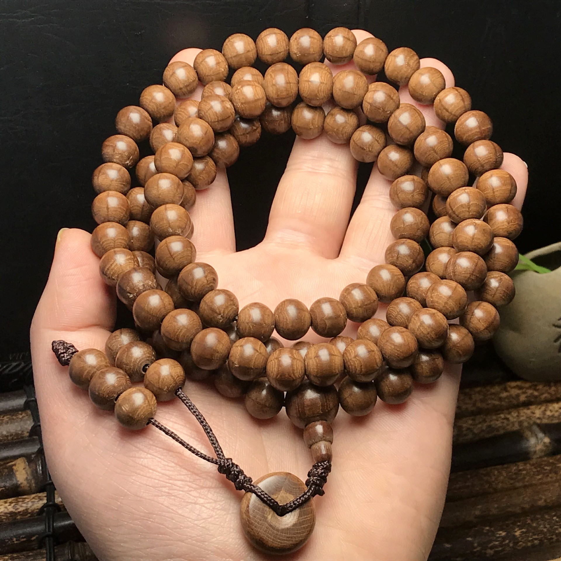 五台山藏式老料六道木108颗降龙木精品老料男女手持挂珠木质念珠