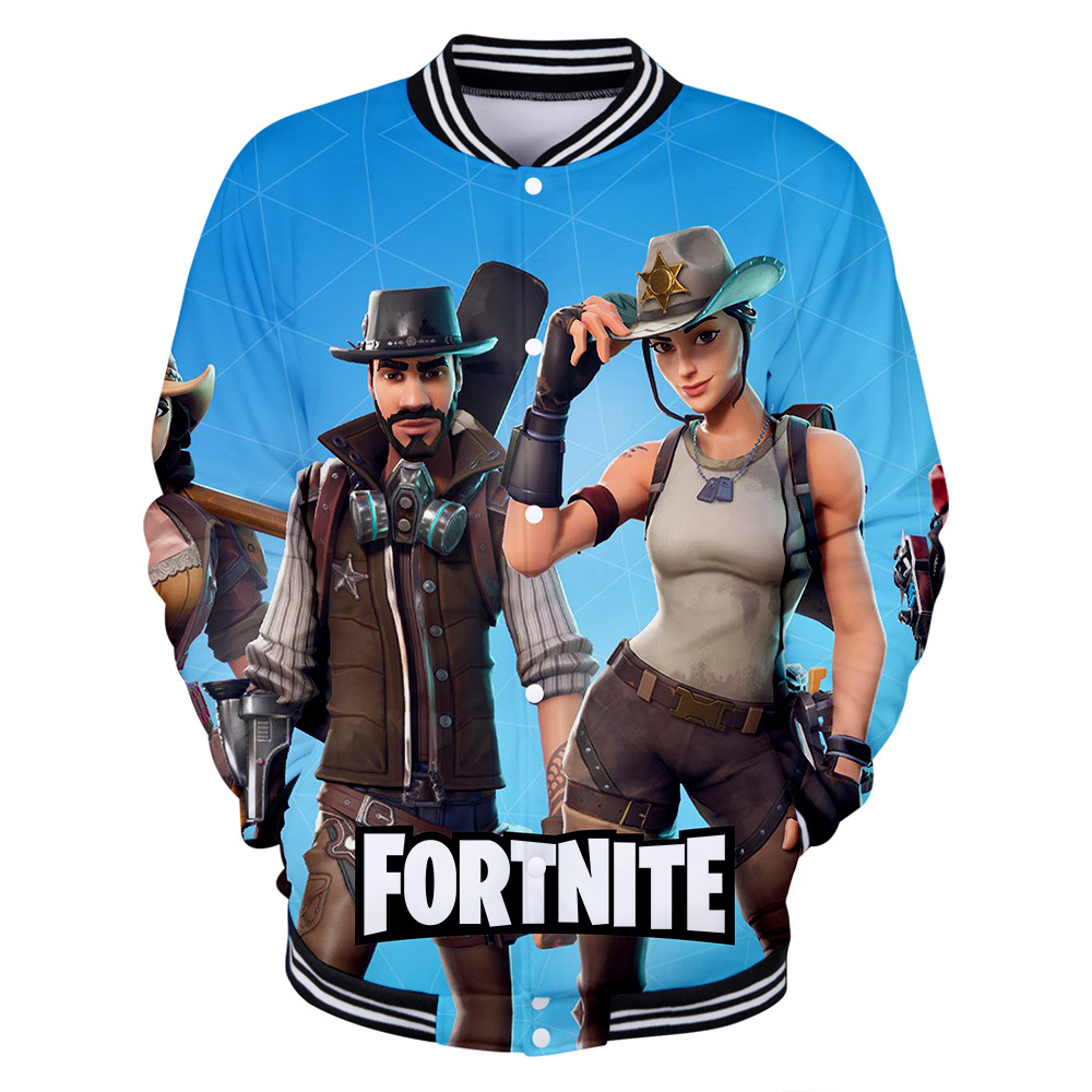 19新款成人 堡垒之夜fortnite 数码印花宽松大码棒球服男女夏季