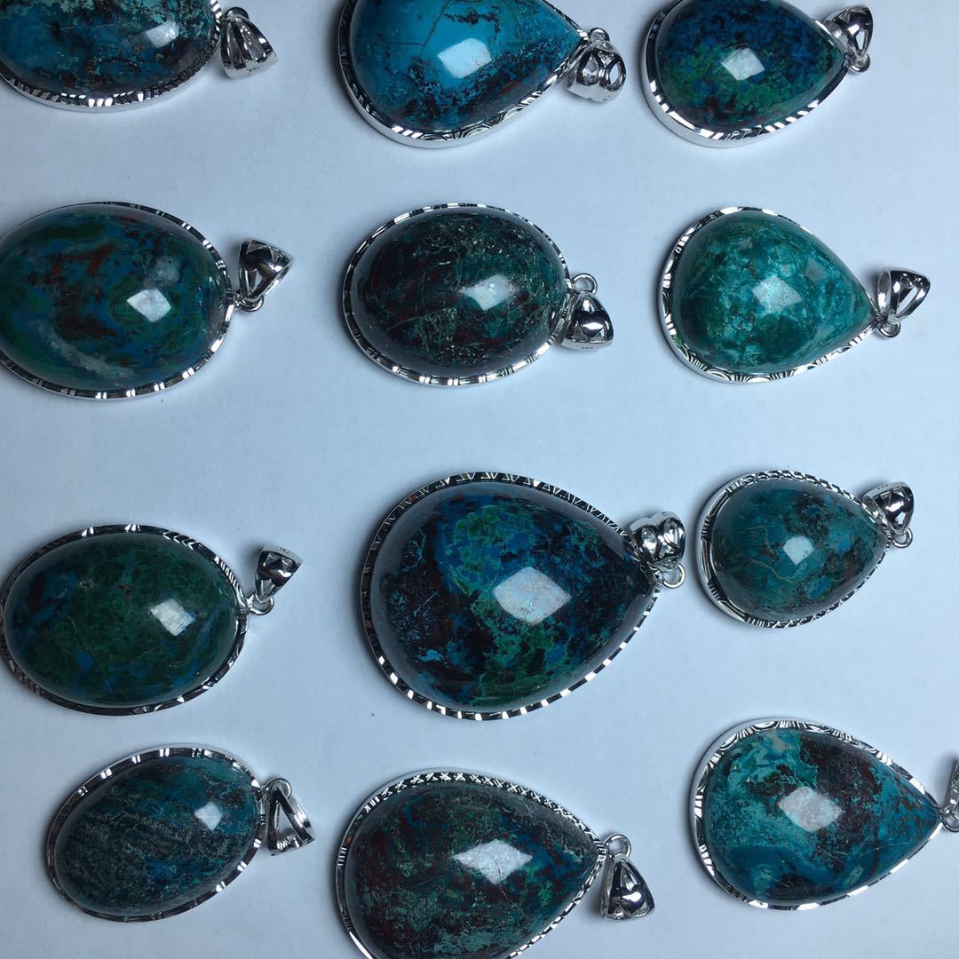 天然凤凰石项链项坠凤凰松吊坠情侣款凤凰松镶嵌吊坠挂件景色纹路