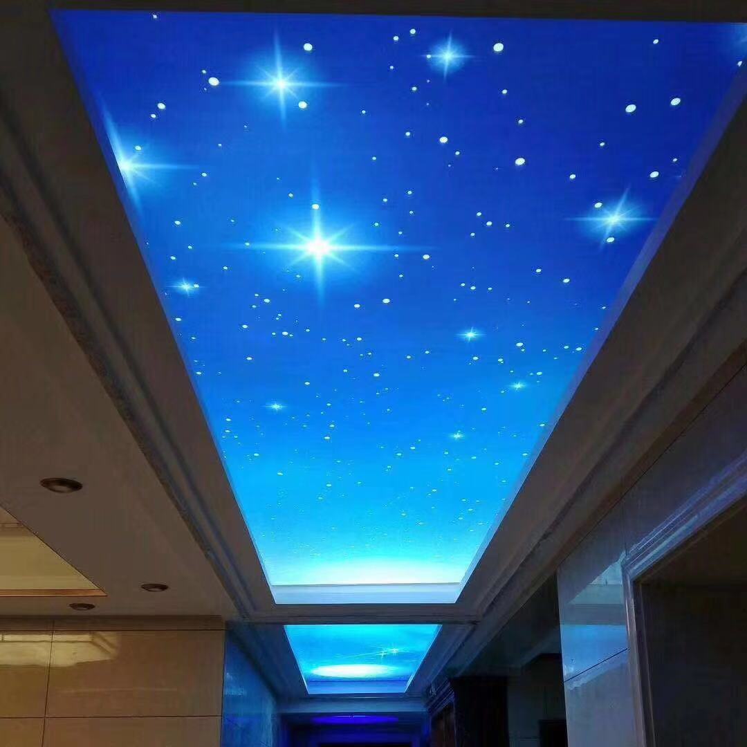 供应乳白色吊顶发光膜灯光膜吊顶白色透光膜打印灯膜软膜蓝天白云