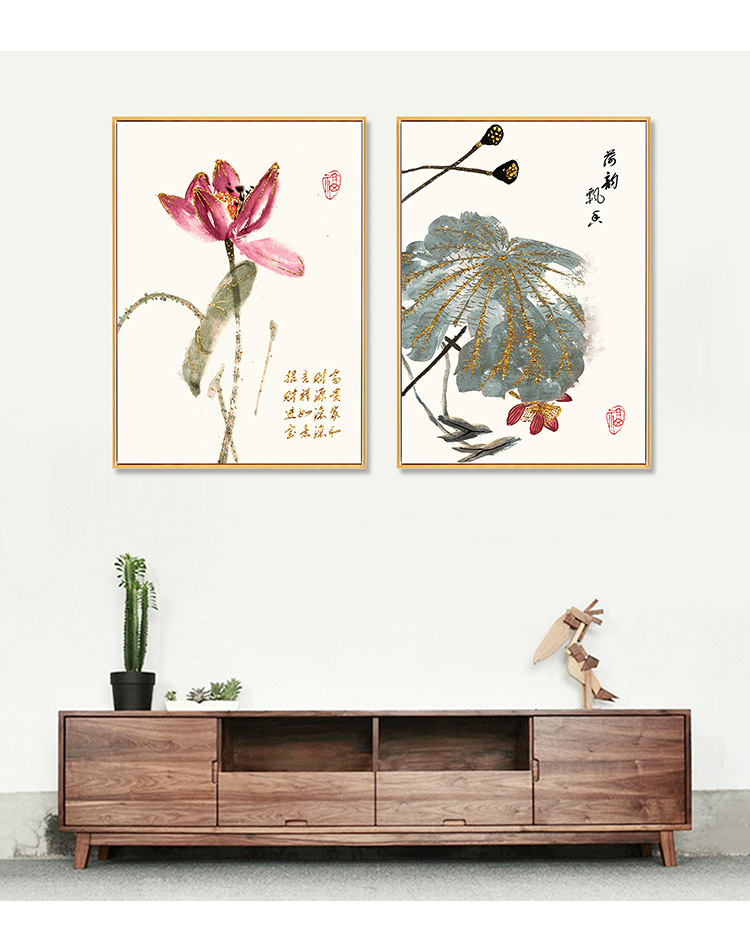 慕白古风新中式装饰画家庭走廊壁画书房客厅单幅挂画布艺厂家批发