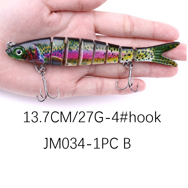 Hengjia Henjia Fishing Gear Lure Multi-Section Bait 13.7 Cm27g Bionic Hard Bait 12 Color Multi-Section Lure