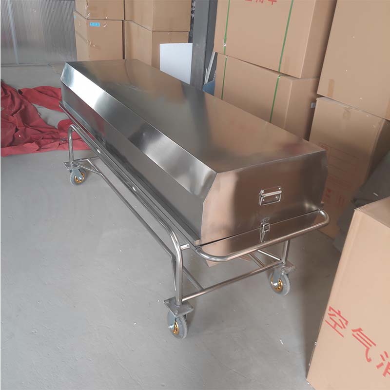 医院医学院用尸体推车 不锈钢医用太平间遗体运送车 棺材