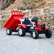 东方红儿童拖拉机可坐人手扶式带斗电动女男孩大号网红玩具车