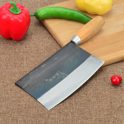 赵学林老式锻打碳钢切片刀家用厨房菜刀商用厨师专用锋利厨师菜刀