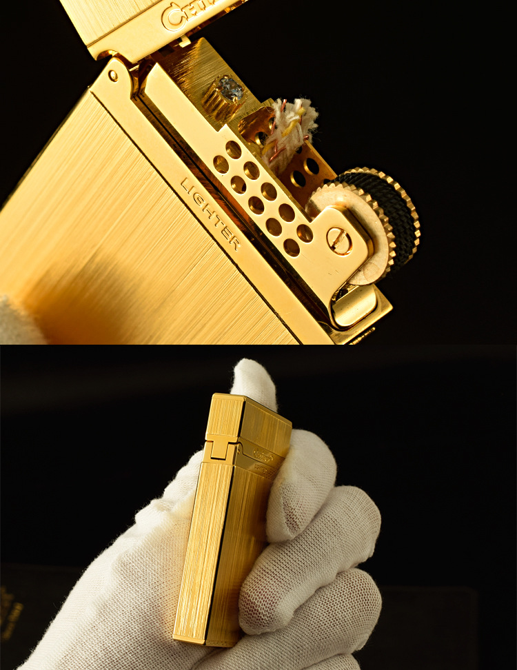 首领029朗声煤油打火机清脆钢音电镀拉丝工艺薄款机身送礼佳选