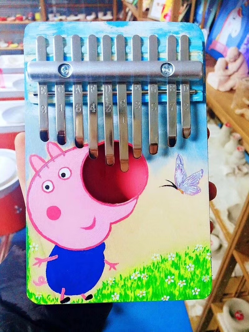 卡林巴拇指琴10音手指钢琴儿童彩绘diy木制品加工定制工厂