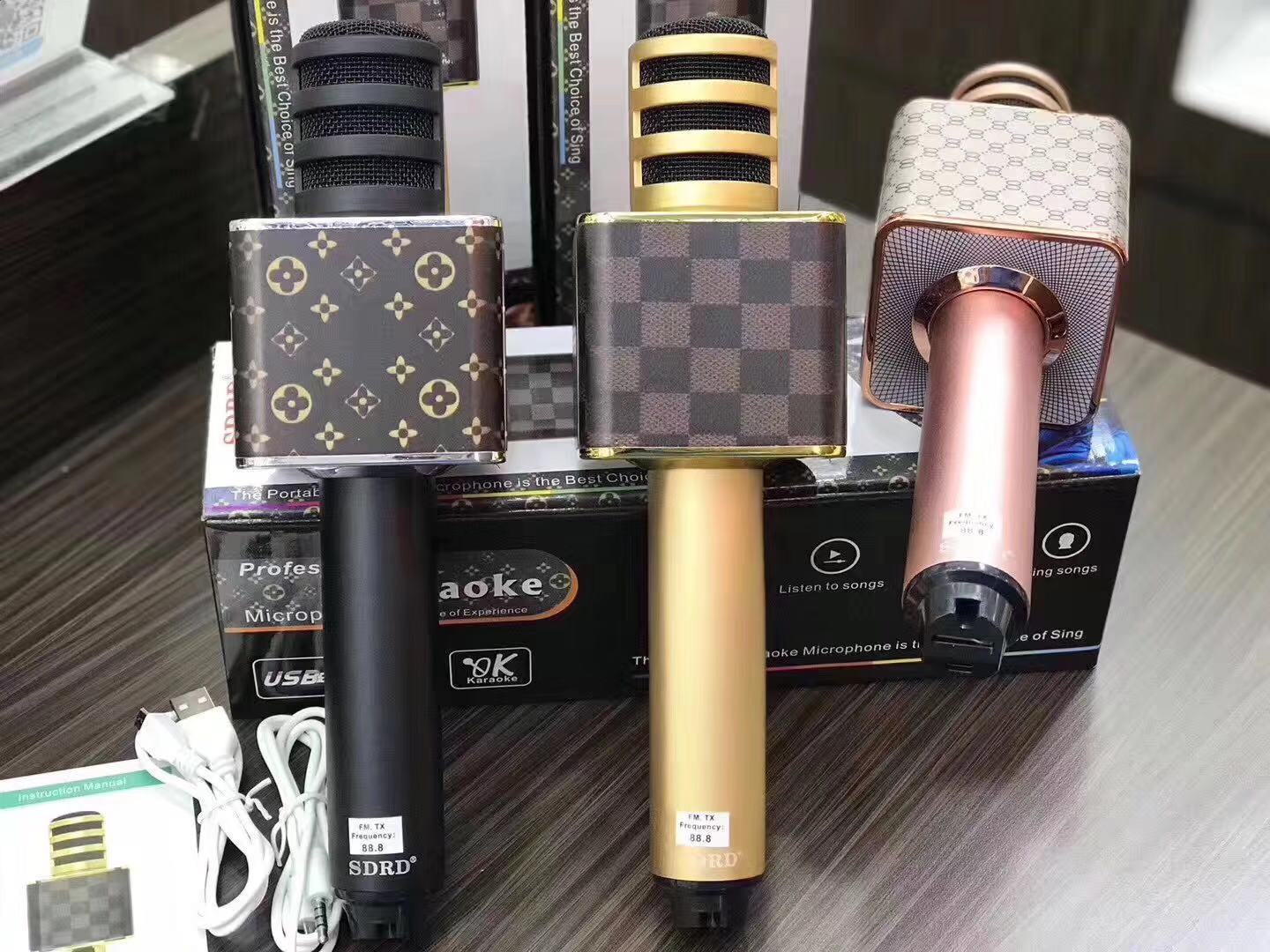 sdrd厂家直销sd-18蓝牙手机k歌麦克风 k歌宝 家用户外ktv无线话筒