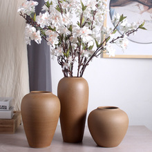 景德镇手工粗陶花器做旧陶罐插花花瓶新中式日式摆件禅意客厅花盆