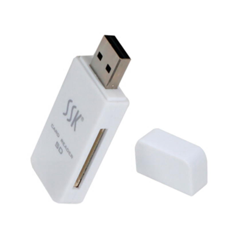 ssk飚王 scrs054闪灵 sd卡读卡器 sdhc读卡器 sd读卡器 白色