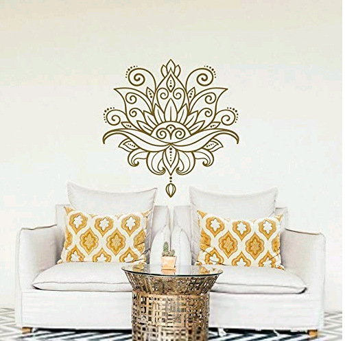东南亚流行莲花曼陀罗图案精雕家居艺术瑜伽室装饰贴纸