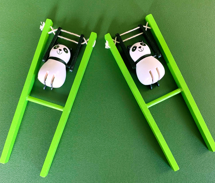 木质杂技熊猫木制减压拉线抖音翻跟头创意六一儿童节玩具生日礼物