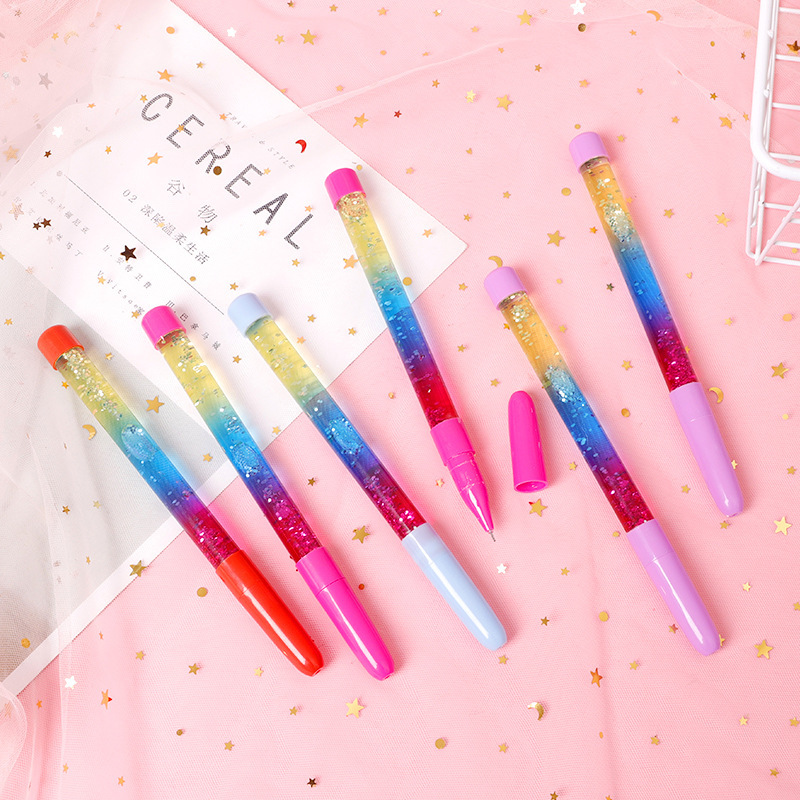 创意卡通魔法流沙中性笔网红彩虹笔可爱学生学习办公用品礼品批发