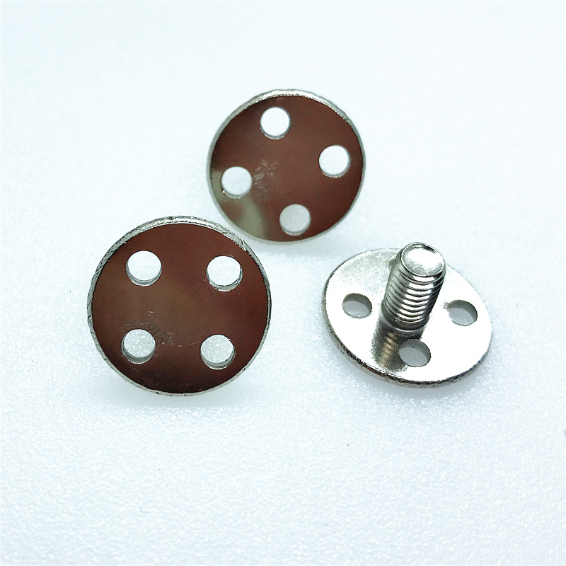 厂家直销大平头带二孔吸盘螺钉注塑预埋冲孔非标异形螺丝钉m4*10