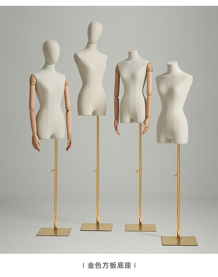 服装店模特道具女半身高档橱窗假人台展示架子半身婚纱人体模特架