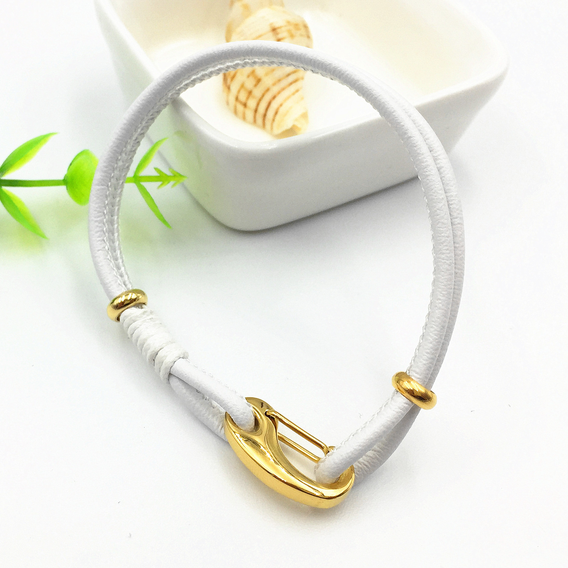 热销钛钢皮绳扣不锈钢按扣 皮绳手链扣 手链项链搭扣 皮绳项链扣