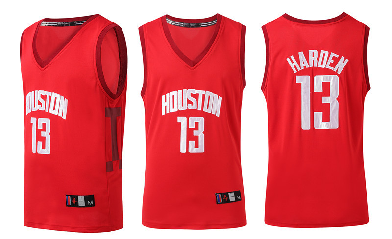 火箭队13号哈登新赛季刺绣球衣套装复古夏季篮球服男保罗3号球衣