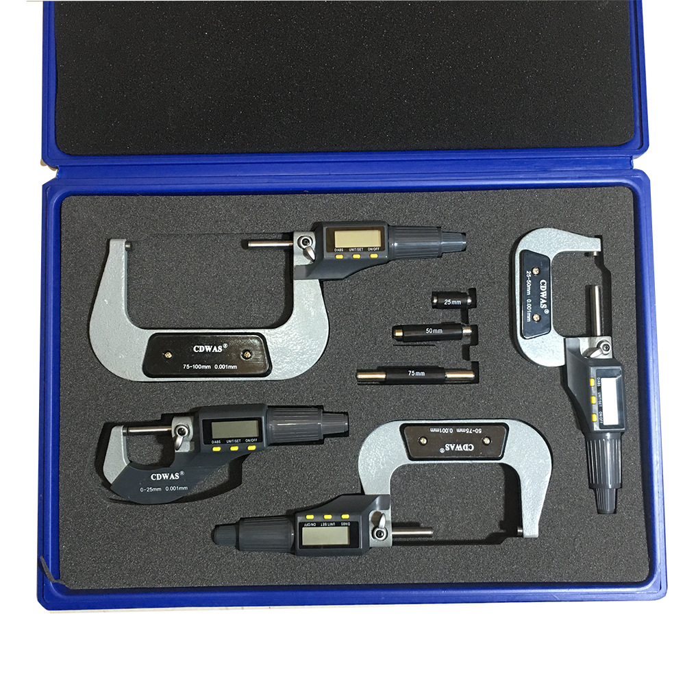 跨境  数控量具 高精度电子数显千分尺  0-100mm套装