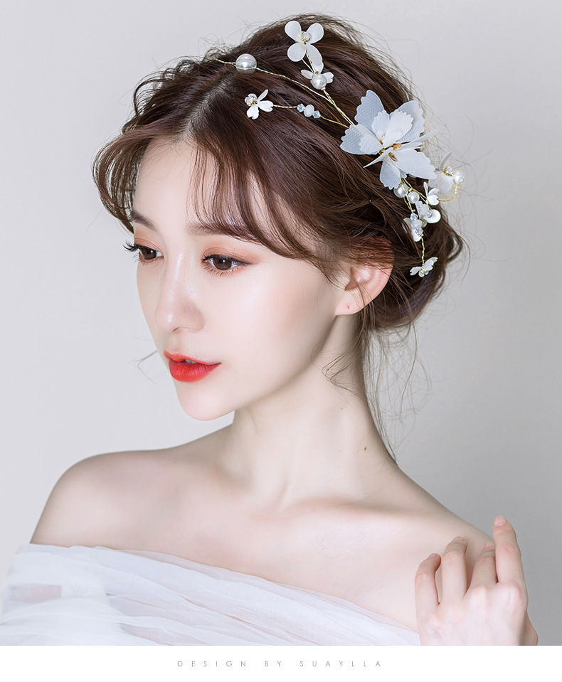 新娘头饰森系仙美发箍韩式超仙婚纱配饰婚礼敬酒服饰品结婚伴娘女