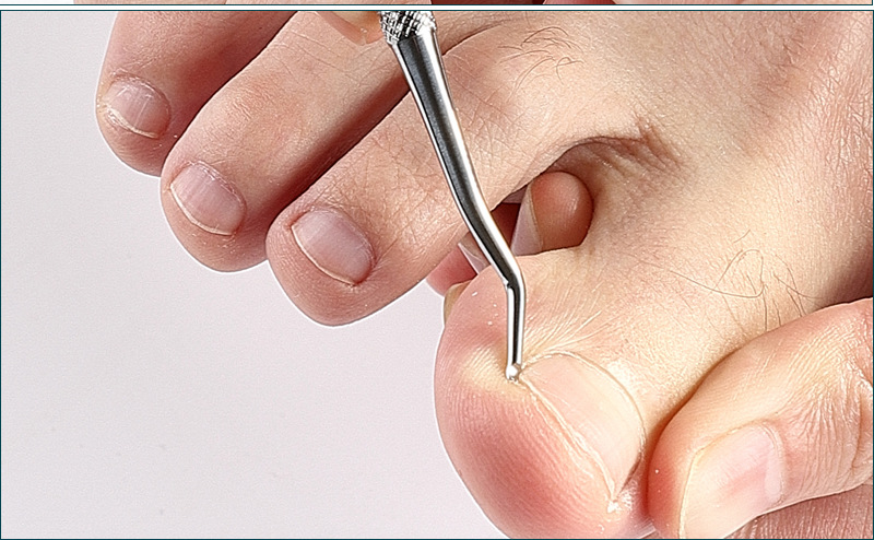 珀司不锈钢死皮叉双头死皮推两用剔甲器钢推清理甲沟污垢工具批发