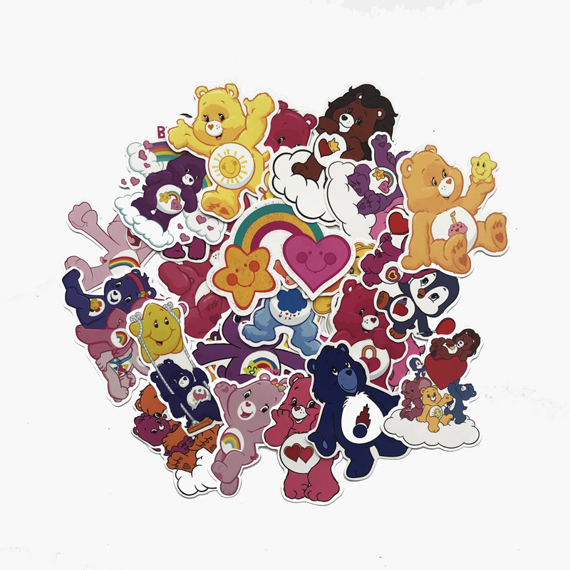care bears 复古爱心熊彩虹熊手帐贴纸 电脑笔记本行李箱防水贴画