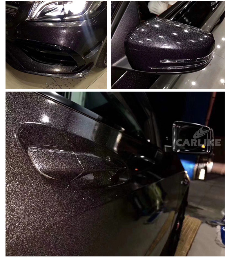 卡莱克钻石水晶星空黑汽车改色膜珠光闪点车身装饰贴膜亮面贴纸