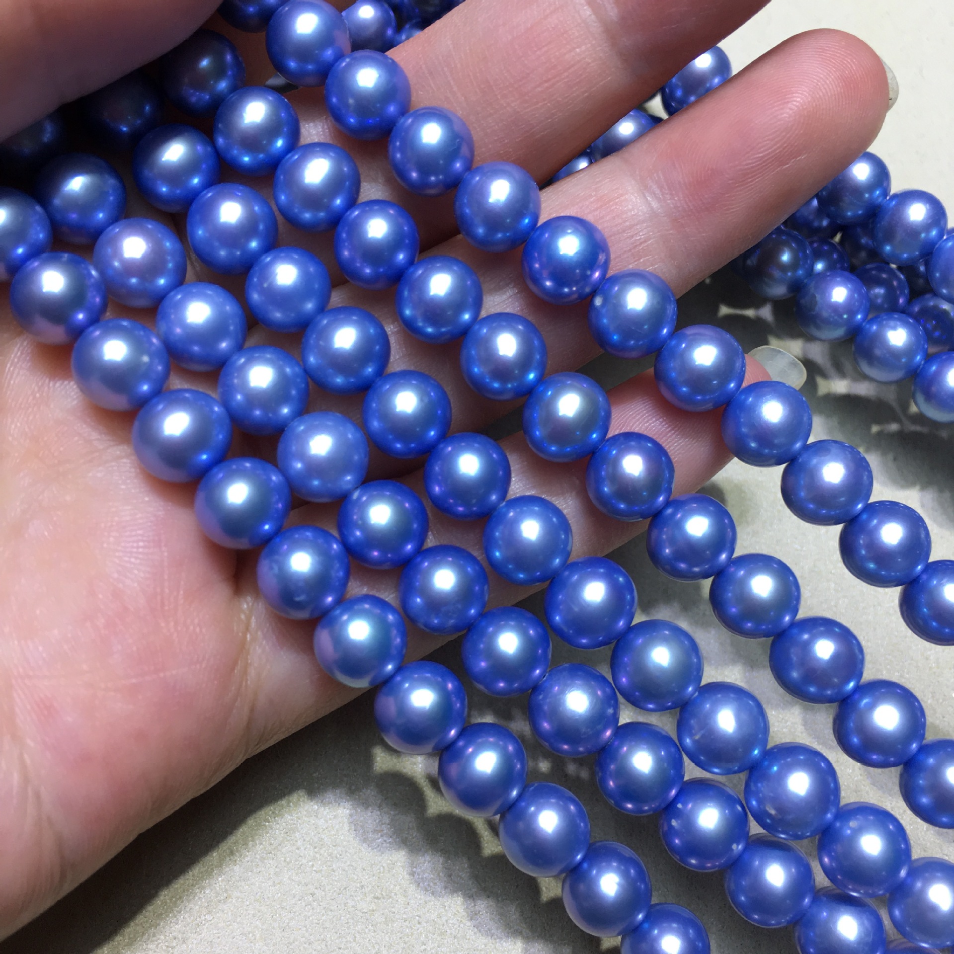 5-7.5mm 珍珠颜色:蓝色(因显示器,或拍摄角度不