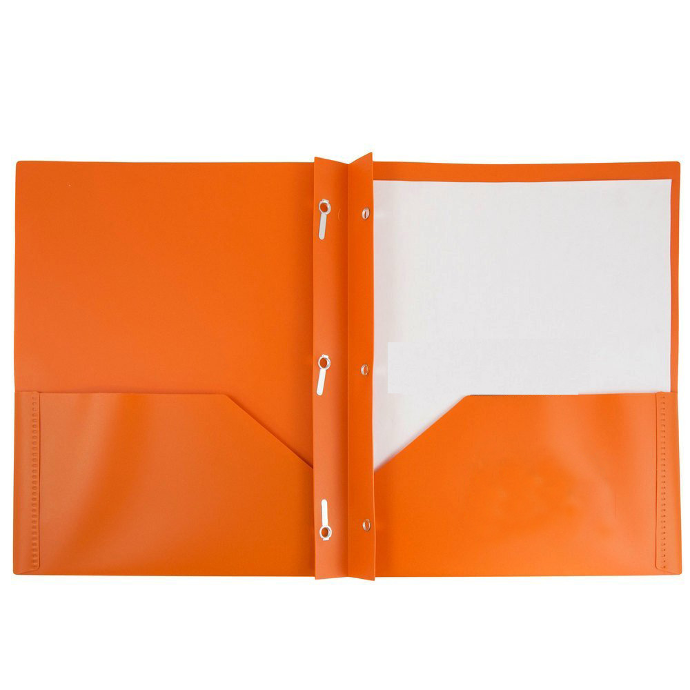 定制彩色a4/letter size双插袋文件夹 3孔印刷蝌蚪型报告夹