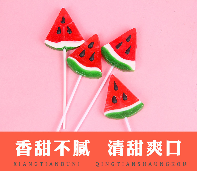 48支整盒西瓜棒棒糖创意糖果可爱三角形水果糖散装创意儿童零食