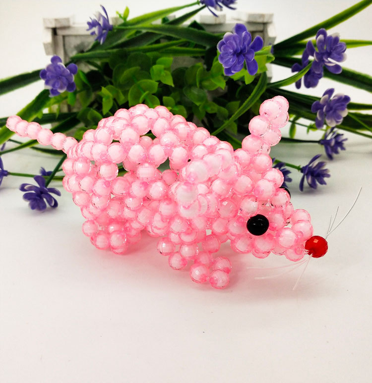 厂价直销手工串珠12十二生肖鼠吉祥物摆件热销亚克力地摊精品货源