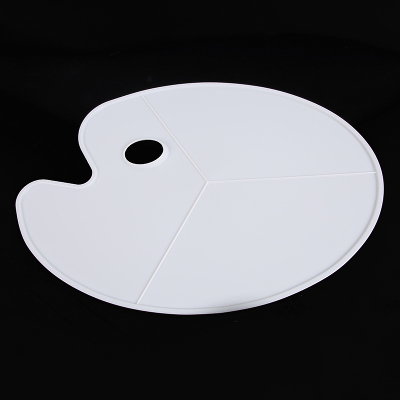 供应水粉调色板椭圆形 美术绘画加厚塑料水粉颜料调色盘