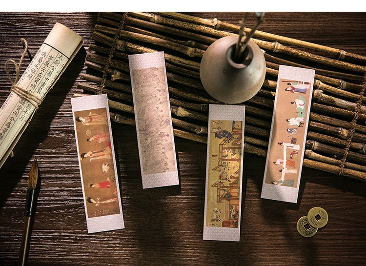 人间词画纸书签 宫廷文创古风纪念品 学生文具留言卡片30张