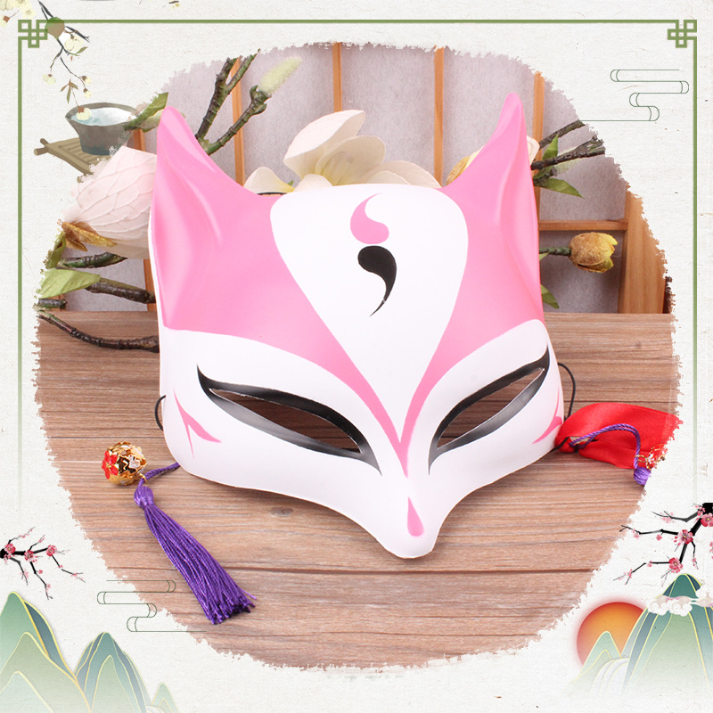 塑料狐妖面具和风半脸猫脸全脸面具动漫狐狸cosplay面具一件代发