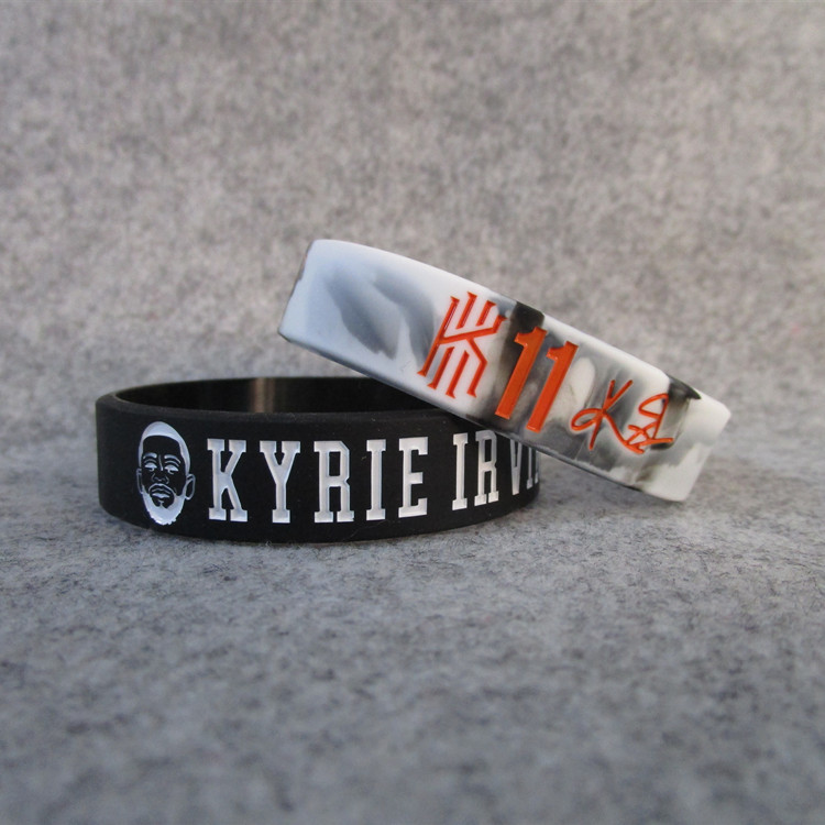 篮网队篮球球星11号凯里.欧文头像宽款 硅胶夜光手环熔岩混色腕带