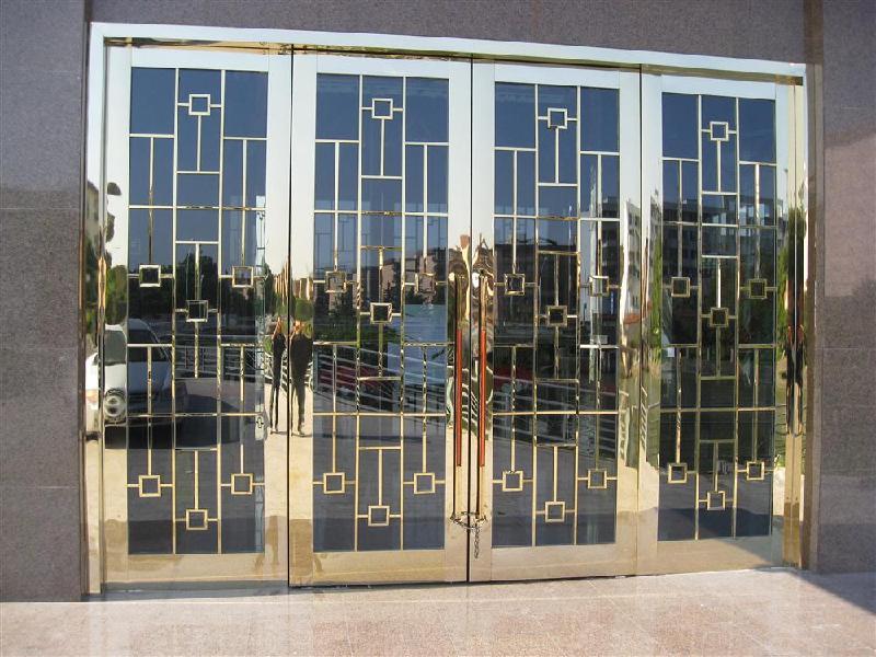 成都厂家定制钛金不锈钢地弹门 地簧门 推拉门 上门安装