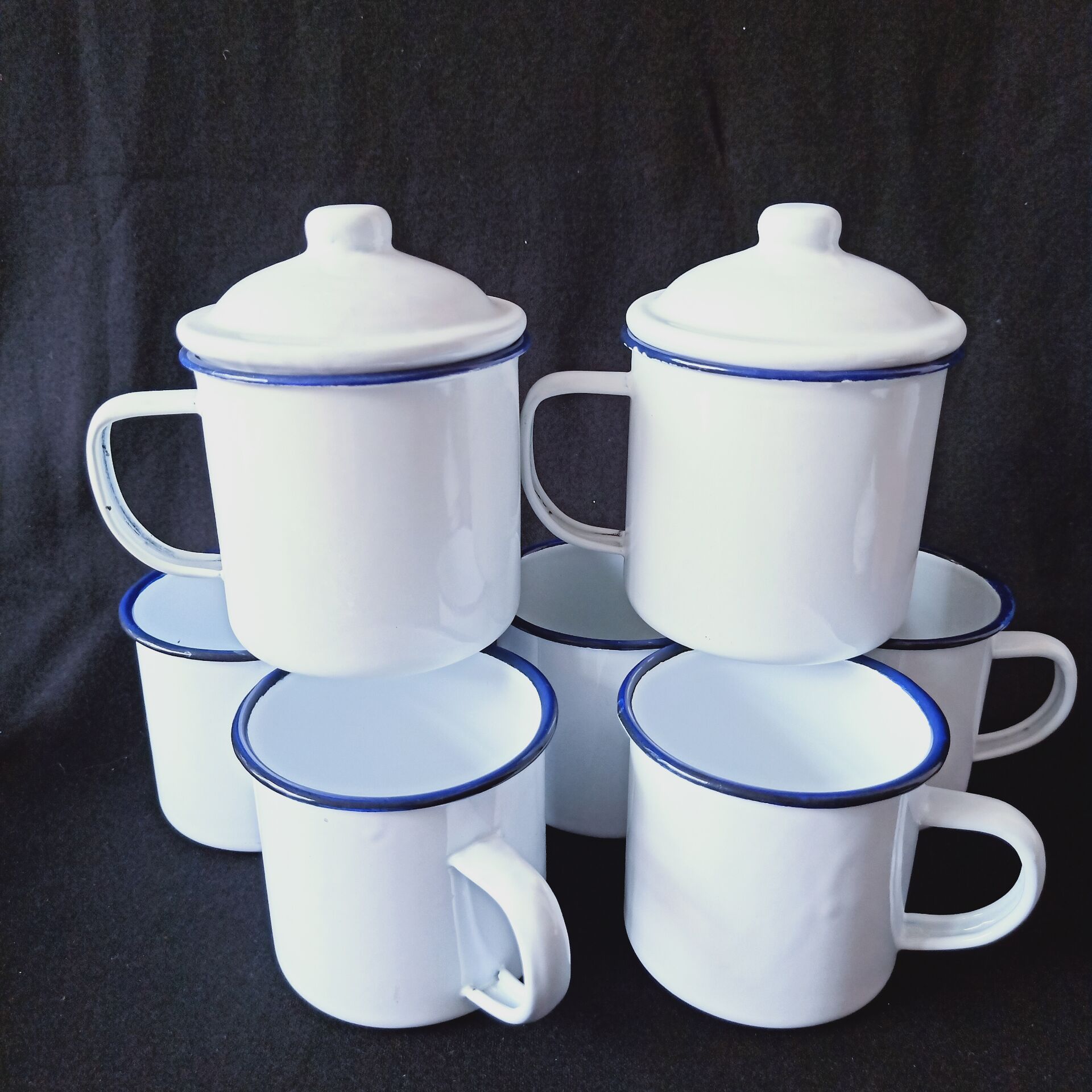 搪瓷杯 搪瓷茶缸 搪瓷广告杯 复古 怀旧 纯白搪瓷茶缸 可定制logo