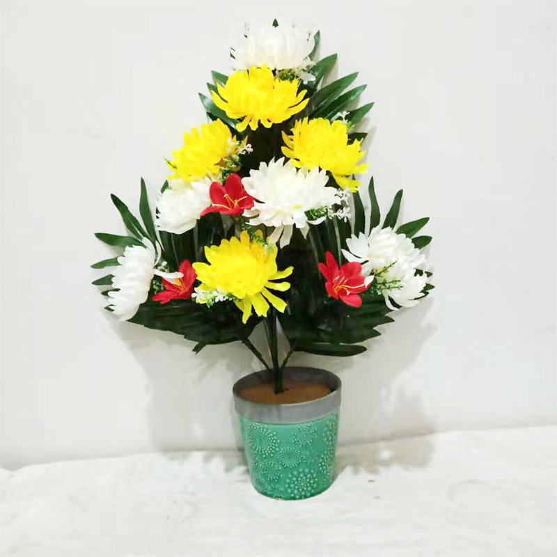 清明花扫墓上坟祭祀祭花束 厂家直销仿真菊花 清明环保祭祀假花