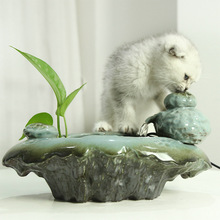 猫咪智能喷泉饮水机自动循环猫喝水碗亚马逊爆款宠物陶瓷用品创意