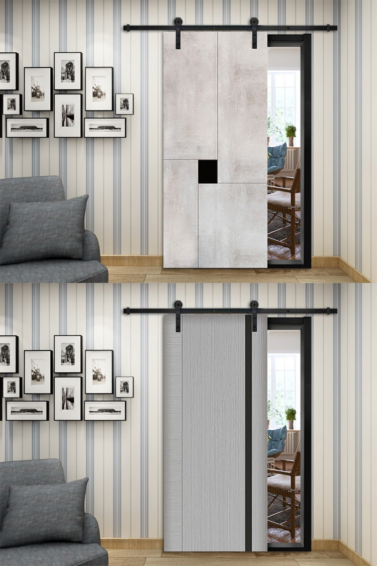 谷仓门北欧定制简约卧室卫生间厨房移门玻璃推拉门原木彩雕门木门