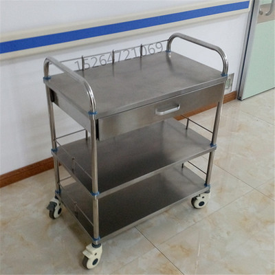 8mm厚手术室推车三层治疗车护士换药车器械车厂家