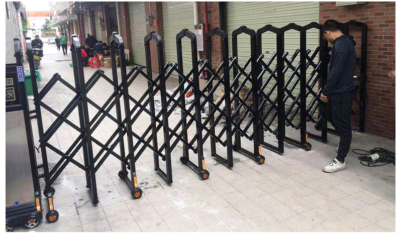 豪华铝合金分段伸缩门8910庭院大门无轨家用自动伸缩防盗大门厂家