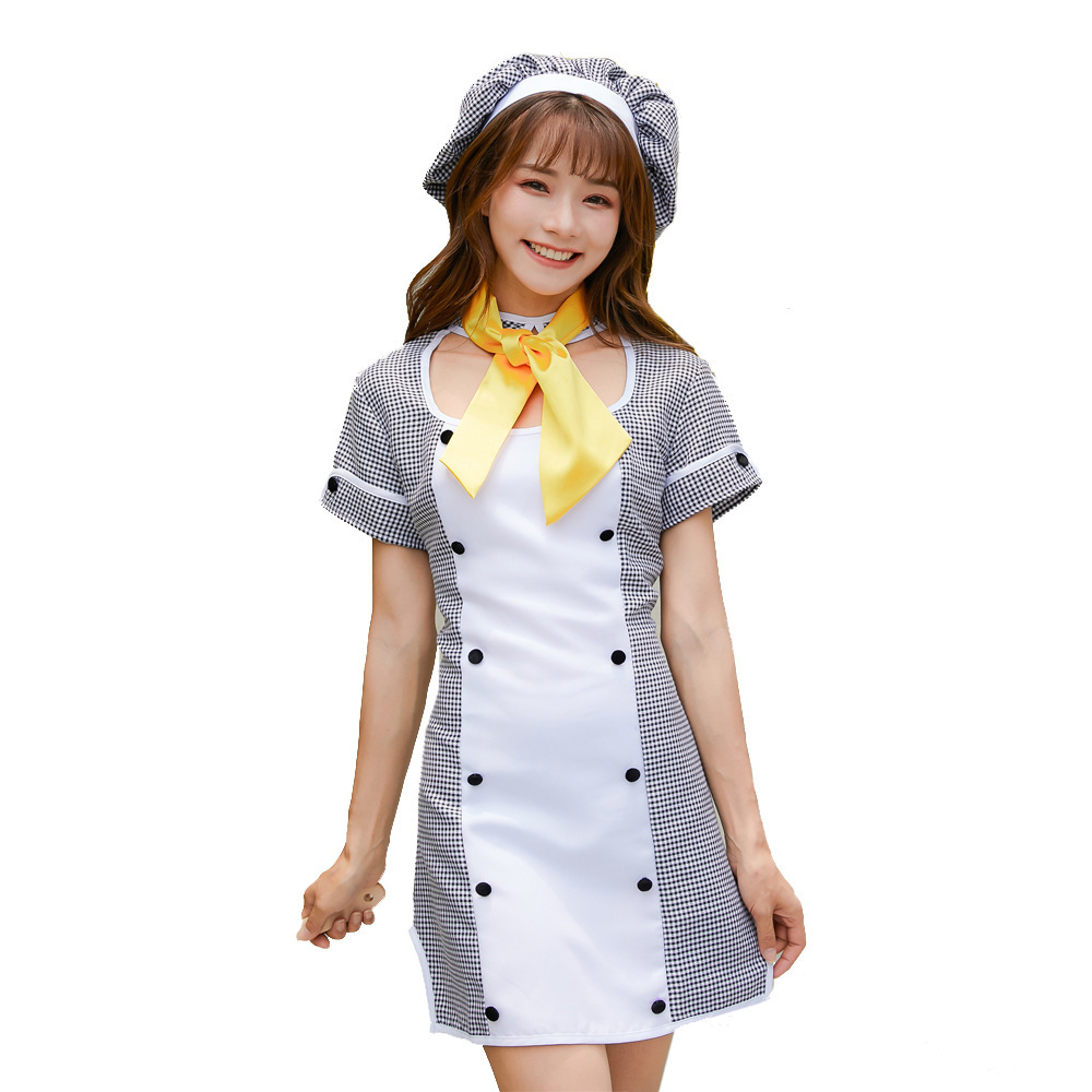 日本动漫卡通美女厨娘服佣人装餐厅厨师服cos角色扮演服舞台装