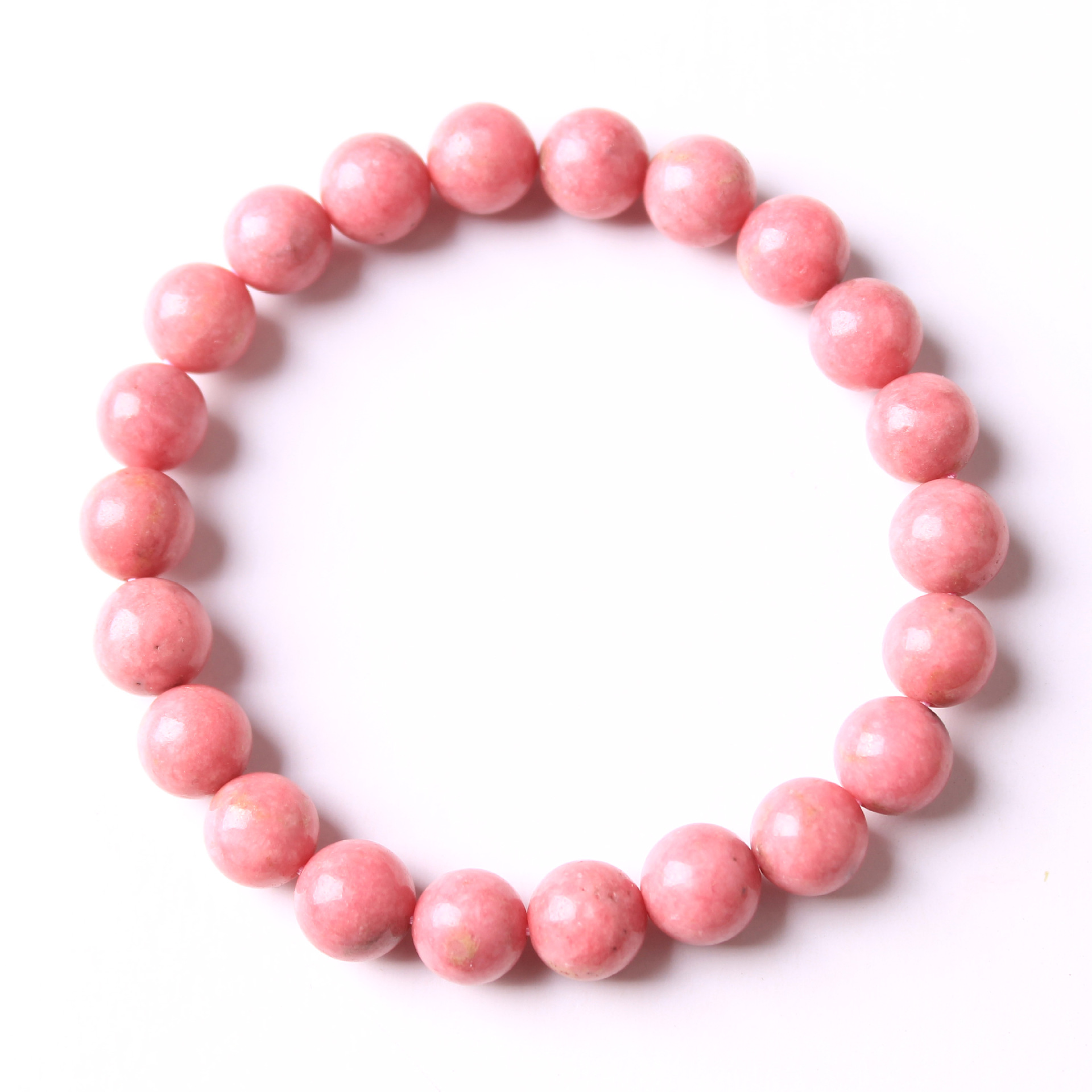 天然蔷薇辉石手链 玉化桃红蔷薇辉晶原矿无染色手链 工厂直销批发