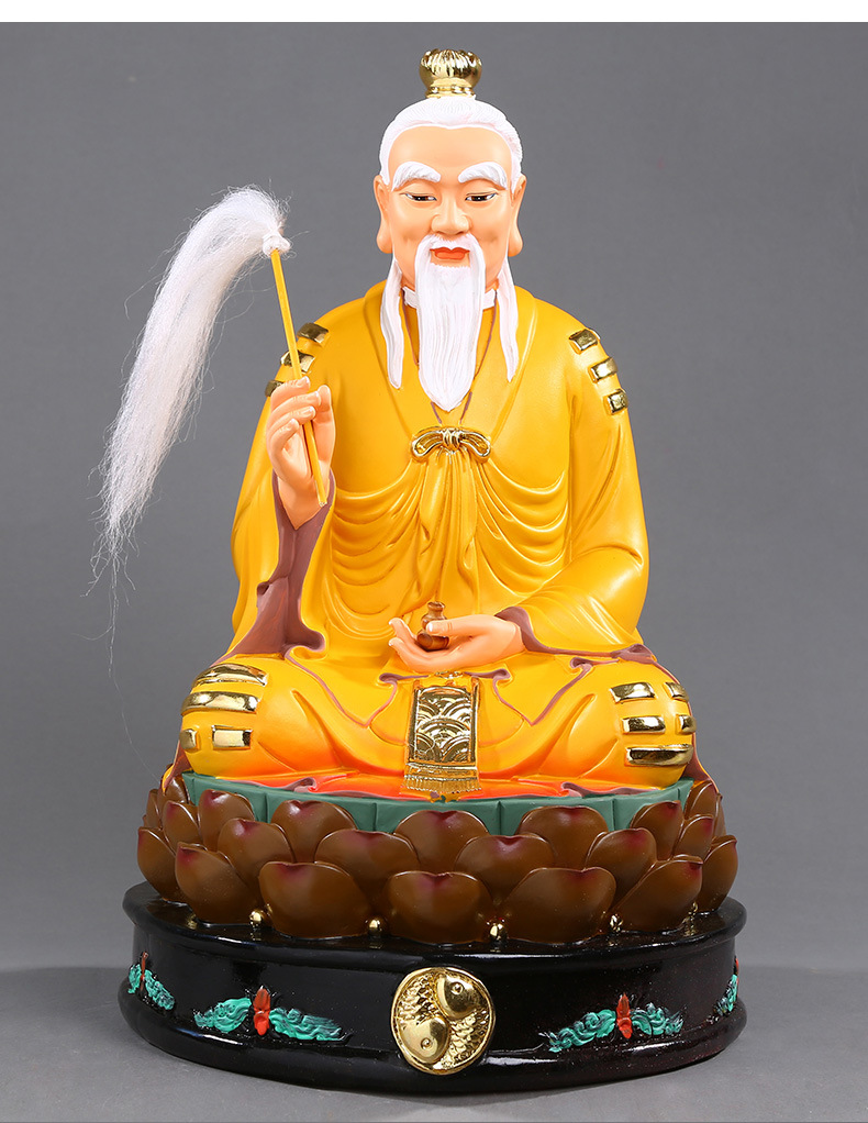 批发供奉太上老君神像 彩绘道德天尊 家用太上老祖摆件树脂佛像